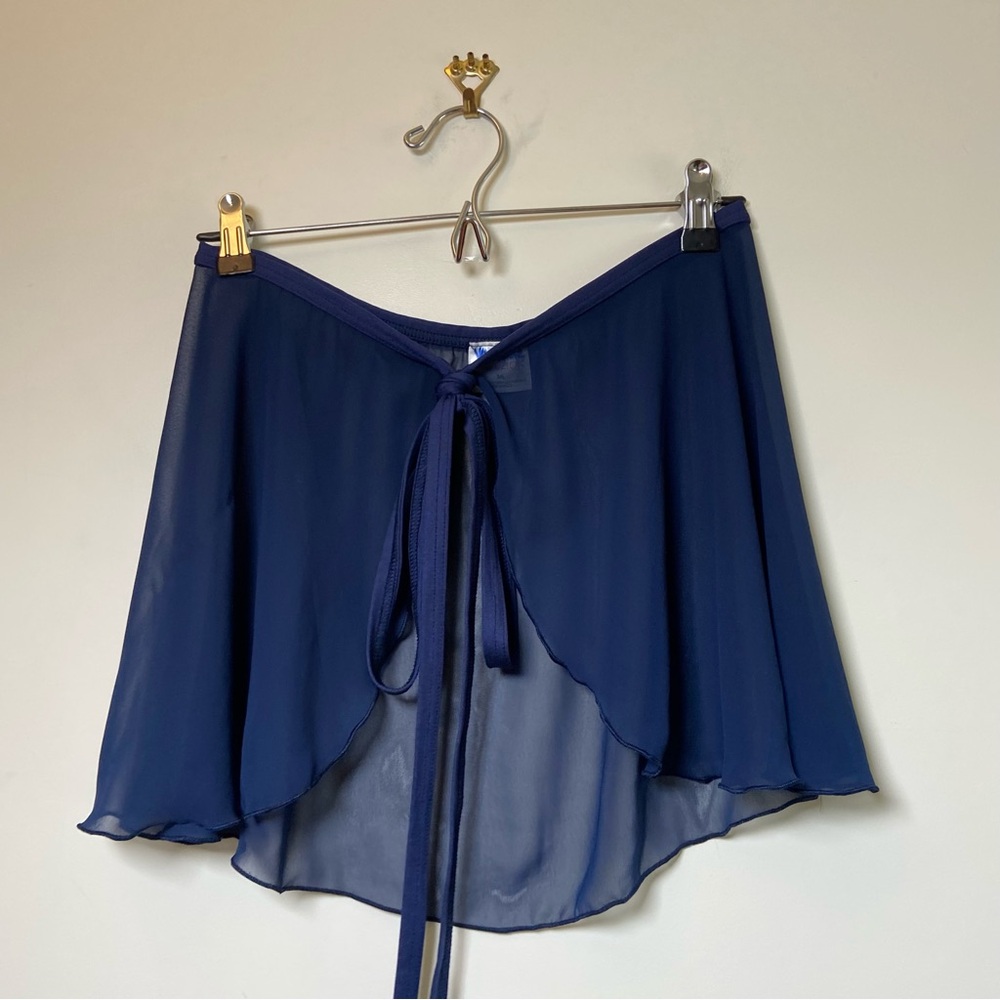 Capezio Mini Wrap Skirt Navy Blue Medium Large